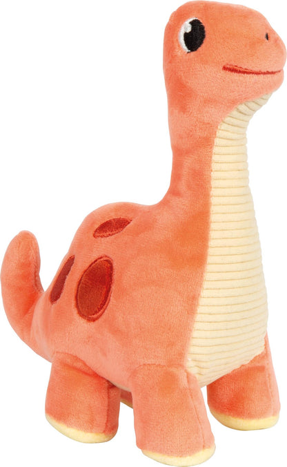 small foot knuffel dinosaurus rood "Dino", 19 cm, van pluche en ribfluweel, zachte knuffel als slaapmiddel, voor baby's en peuters, 12685