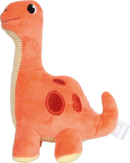 small foot knuffel dinosaurus rood "Dino", 19 cm, van pluche en ribfluweel, zachte knuffel als slaapmiddel, voor baby's en peuters, 12685