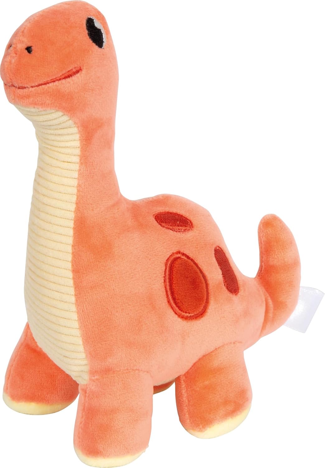 small foot knuffel dinosaurus rood "Dino", 19 cm, van pluche en ribfluweel, zachte knuffel als slaapmiddel, voor baby's en peuters, 12685
