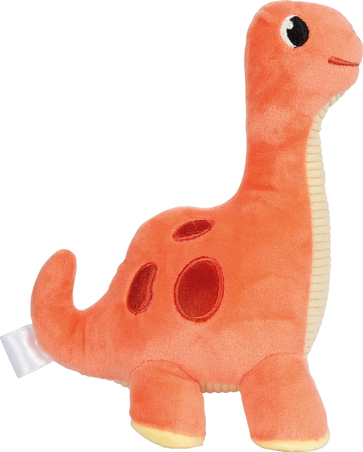 small foot knuffel dinosaurus rood "Dino", 19 cm, van pluche en ribfluweel, zachte knuffel als slaapmiddel, voor baby's en peuters, 12685