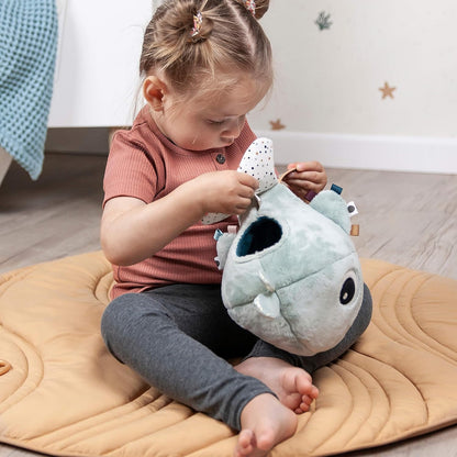 Done by Deer Gioco di nascondiglio Wally blu – divertente giocattolo motoriale promuove le capacità motorie – Montessori Baby Toy a partire dai 6 mesi, un regalo perfetto per bambini