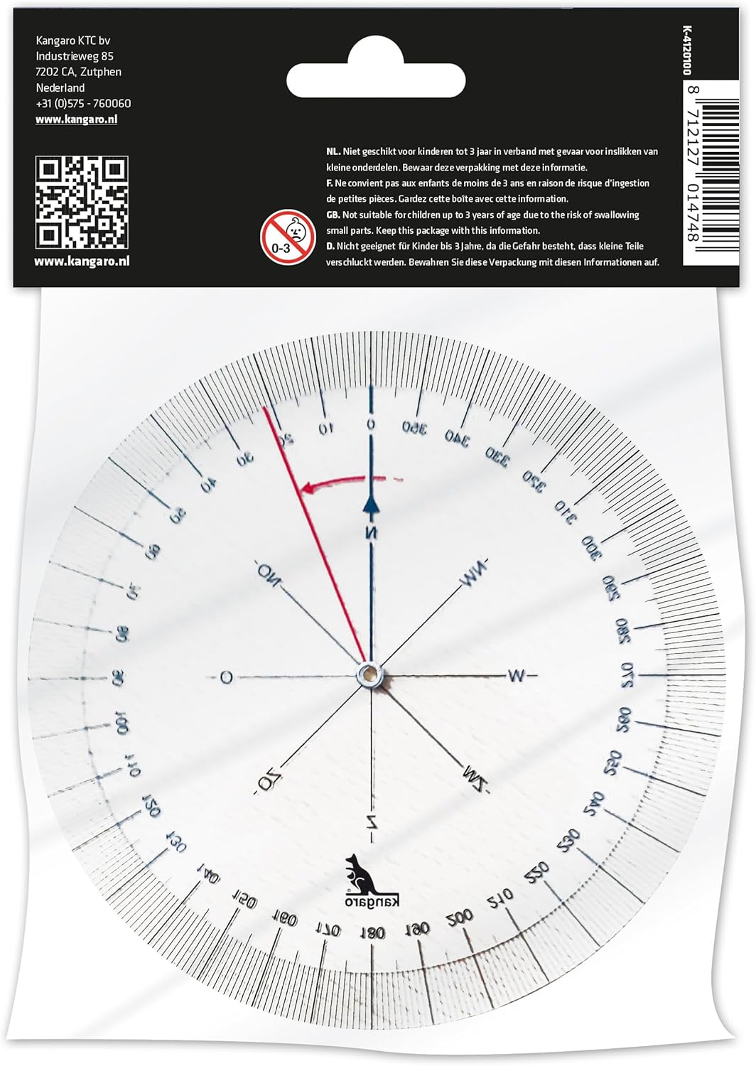 koershoekmeter Kangaro Plaststock trasparente diameter 126 mm