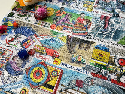 Space Hoppers & Scooters | 1000 Piece Jigsaw Puzzle | Val Goldfinch | Nostalgic Toys Puzzle | Sustainable Puzzle for Adults | Premium 100% Recycled Board | Great Gift for Adults | Gibsons Games