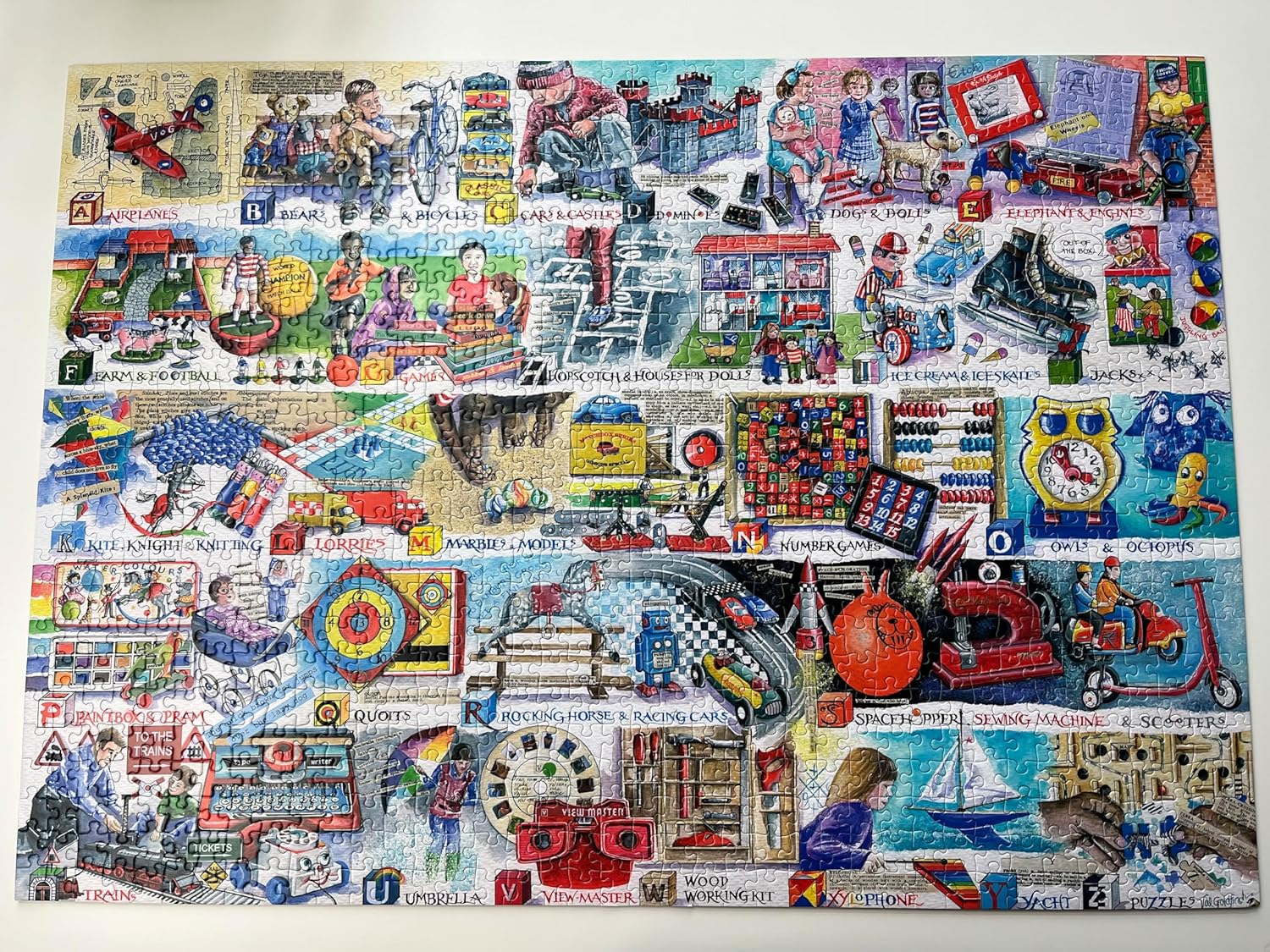Space Hoppers & Scooters | 1000 Piece Jigsaw Puzzle | Val Goldfinch | Nostalgic Toys Puzzle | Sustainable Puzzle for Adults | Premium 100% Recycled Board | Great Gift for Adults | Gibsons Games