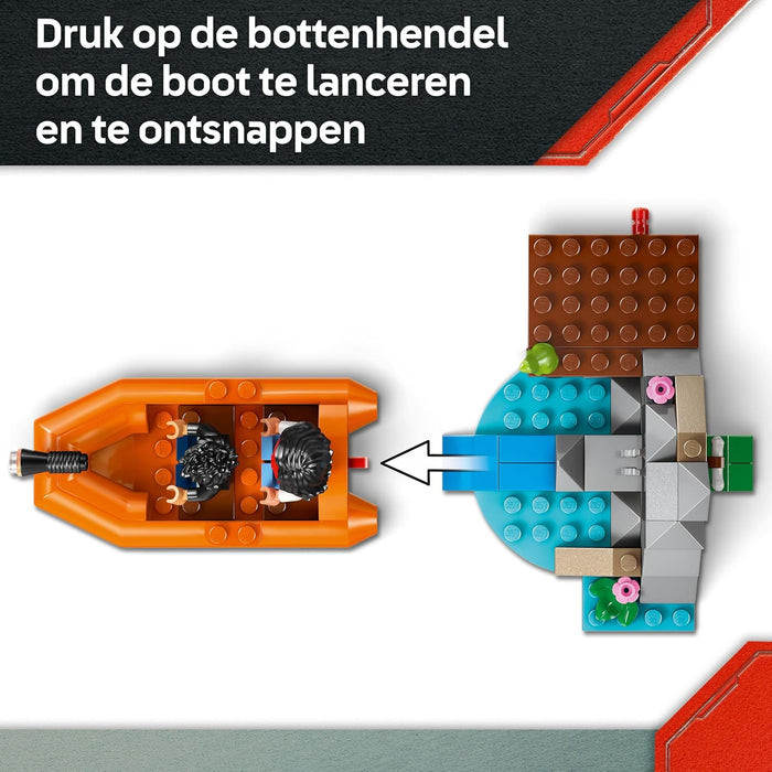 LEGO Jurassic World T. Rex Rivierontsnapping Dinosaurus Speelgoed voor Kinderen - Incl. Dino Figuur, Speelgoed Boot, Quad en 2 Minifiguren - Cadeau voor Jongens en Meisjes vanaf 5 Jaar - 76975