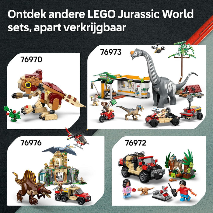 LEGO Jurassic World T. Rex Rivierontsnapping Dinosaurus Speelgoed voor Kinderen - Incl. Dino Figuur, Speelgoed Boot, Quad en 2 Minifiguren - Cadeau voor Jongens en Meisjes vanaf 5 Jaar - 76975