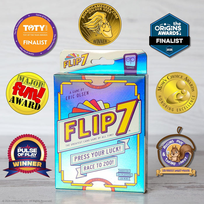 USAopoly | Flip 7 | Party Card Game | Ages 8+ | 3+ Players | 20 Minutes Playing Time