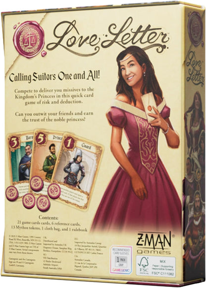 Z-Man Games | Love Letter - Eco-Friendly | Family Card Game | Ages 10+ | 2-6 Players | 20 Minutes Playing Time