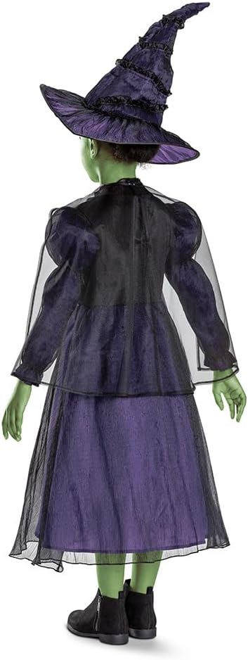 Wicked Elphaba Kids Fancy Dress, Includes Detailed Hat and Outfit with Mesh Cape, Officially Licensed, Comfortable and Detailed Design, Inspired by Elphaba's Classic Look, for Ages 3-4, 4-6
