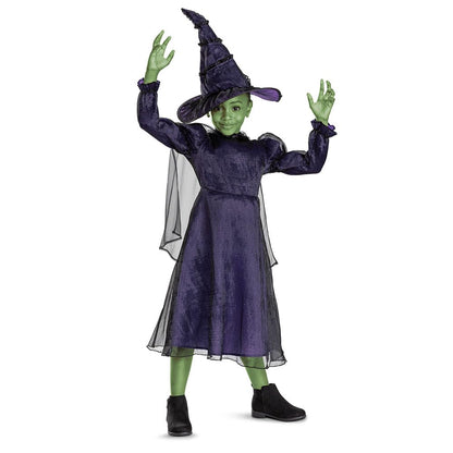 Wicked Elphaba Kids Fancy Dress, Includes Detailed Hat and Outfit with Mesh Cape, Officially Licensed, Comfortable and Detailed Design, Inspired by Elphaba's Classic Look, for Ages 3-4, 4-6