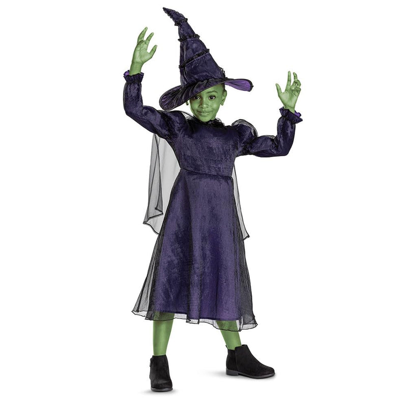Wicked Elphaba Kids Fancy Dress, Includes Detailed Hat and Outfit with Mesh Cape, Officially Licensed, Comfortable and Detailed Design, Inspired by Elphaba's Classic Look, for Ages 3-4, 4-6