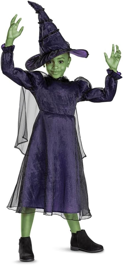 Wicked Elphaba Kids Fancy Dress, Includes Detailed Hat and Outfit with Mesh Cape, Officially Licensed, Comfortable and Detailed Design, Inspired by Elphaba's Classic Look, for Ages 3-4, 4-6, 7-8 Years