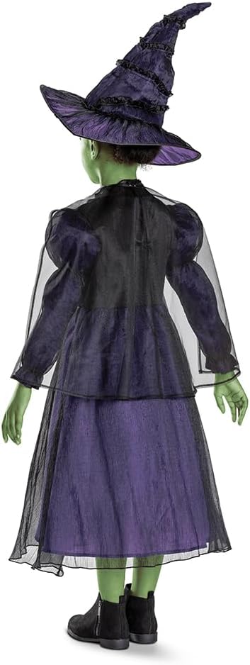 Wicked Elphaba Kids Fancy Dress, Includes Detailed Hat and Outfit with Mesh Cape, Officially Licensed, Comfortable and Detailed Design, Inspired by Elphaba's Classic Look, for Ages 3-4, 4-6, 7-8 Years