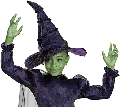 Wicked Elphaba Kids Fancy Dress, Includes Detailed Hat and Outfit with Mesh Cape, Officially Licensed, Comfortable and Detailed Design, Inspired by Elphaba's Classic Look, for Ages 3-4, 4-6, 7-8 Years