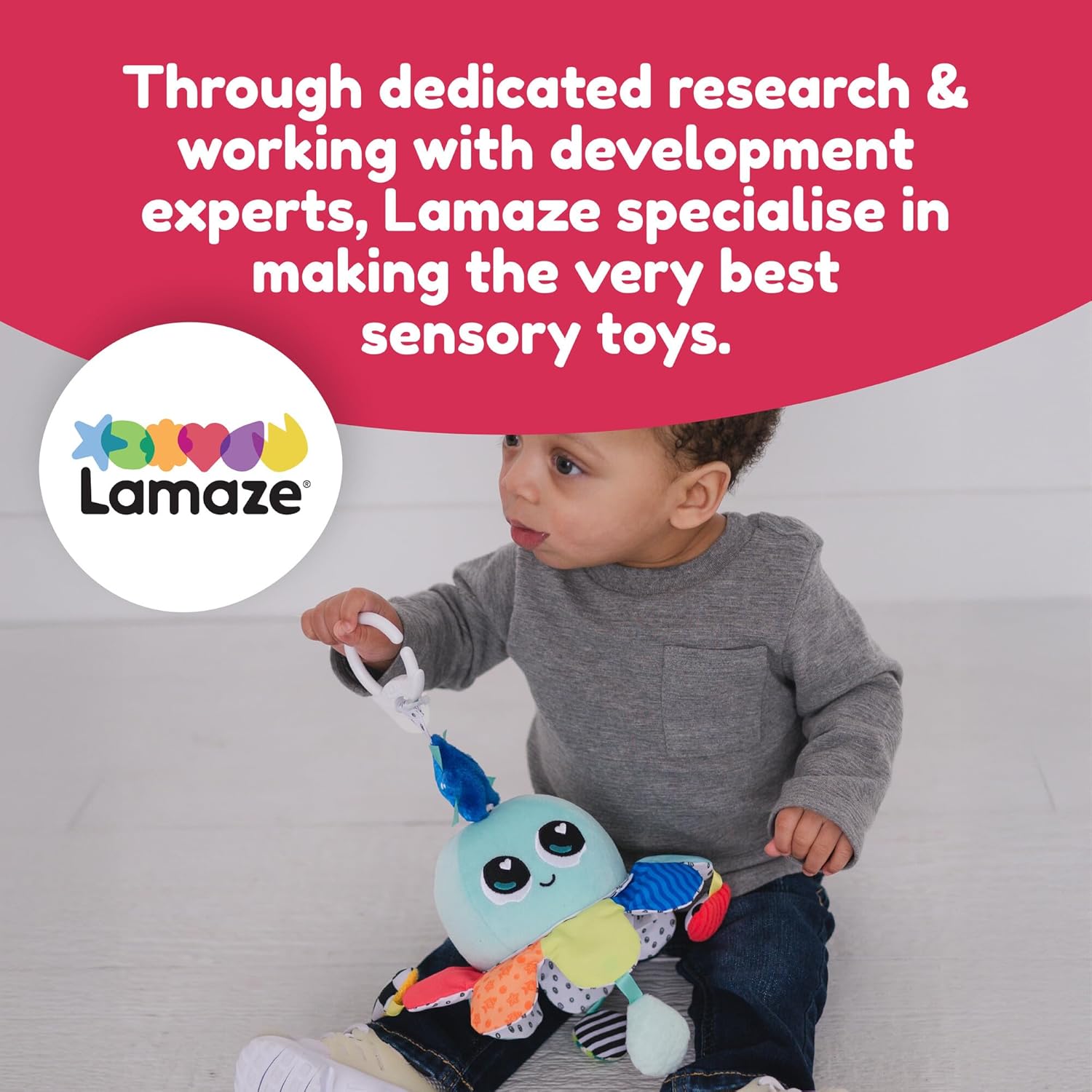 LAMAZE Soothing Salty Sam, Musical Baby Plush Toy with Gentle Sounds and Soft Textures, Sensory Development Toy with Tummy Time Support, Soothing Companion for Newborns and Infants, From Birth