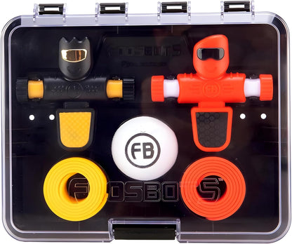 Fat Brain Toys Foosbots 2-Pack - Football Themed, Fast Paced 2-Player Tabletop Trickshot Game for Kids Ages 6+, Orange, Green