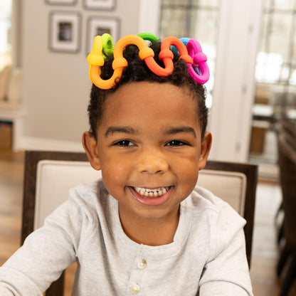 Fat Brain Toys Plip Links | Bendy Silicone Link Connector Toys that Close and Open with a Pop | Sensory Toys for Kids | Creative Building Toys,