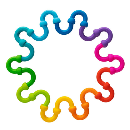 Fat Brain Toys Plip Links | Bendy Silicone Link Connector Toys that Close and Open with a Pop | Sensory Toys for Kids | Creative Building Toys,