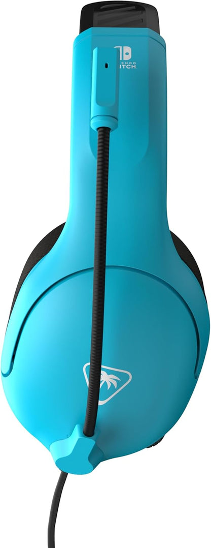 Turtle Beach Airlite Fit Neon Blue and Red Wired Gaming Headset with Flip-to-Mute Mic, Over-Ear Premium Comfort and 40mm Speakers. Officially Licensed for Nintendo Switch