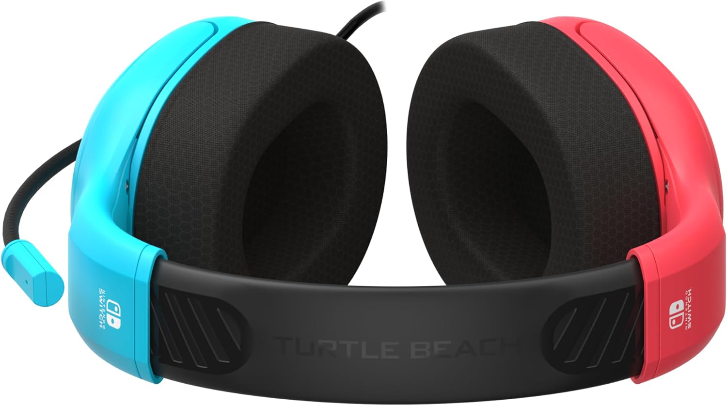 Turtle Beach Airlite Fit Neon Blue and Red Wired Gaming Headset with Flip-to-Mute Mic, Over-Ear Premium Comfort and 40mm Speakers. Officially Licensed for Nintendo Switch