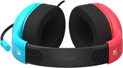 Turtle Beach Airlite Fit Neon Blue and Red Wired Gaming Headset with Flip-to-Mute Mic, Over-Ear Premium Comfort and 40mm Speakers. Officially Licensed for Nintendo Switch