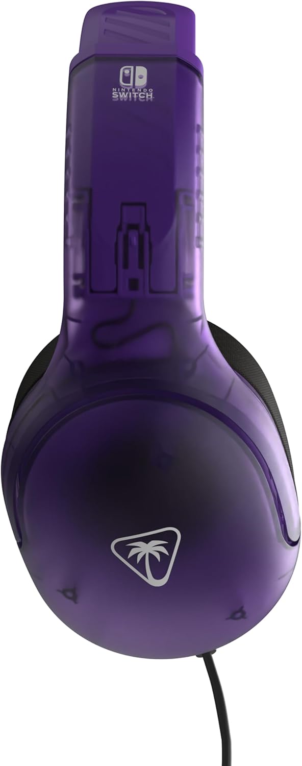 Turtle Beach Cuffie da gioco cablate Airlite Fit Fantasma viola con licenza ufficiale per tutti i Nintendo Switch - Microfono flip-and-mute, padiglioni auricolari dal comfort superiore