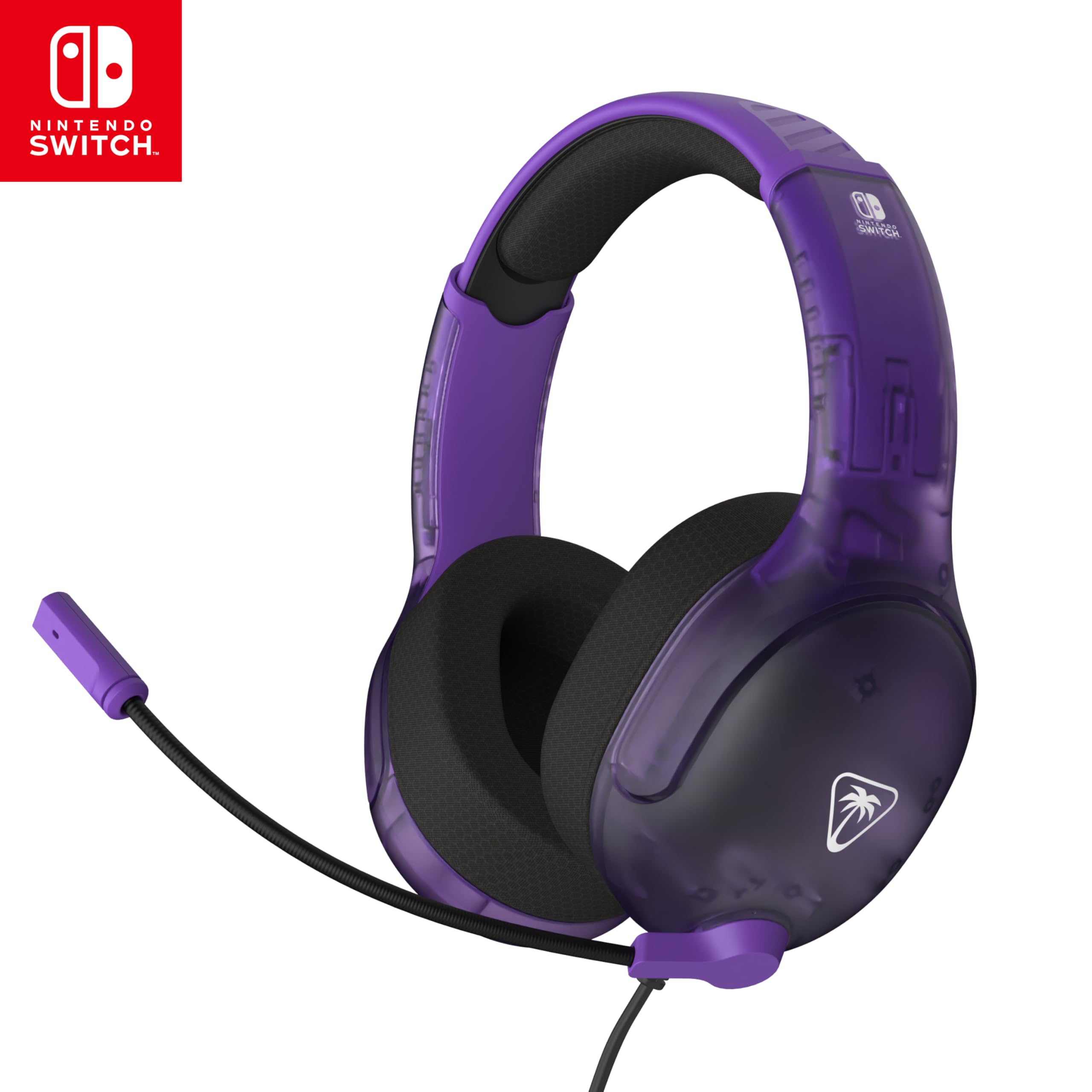 Turtle Beach Cuffie da gioco cablate Airlite Fit Fantasma viola con licenza ufficiale per tutti i Nintendo Switch - Microfono flip-and-mute, padiglioni auricolari dal comfort superiore