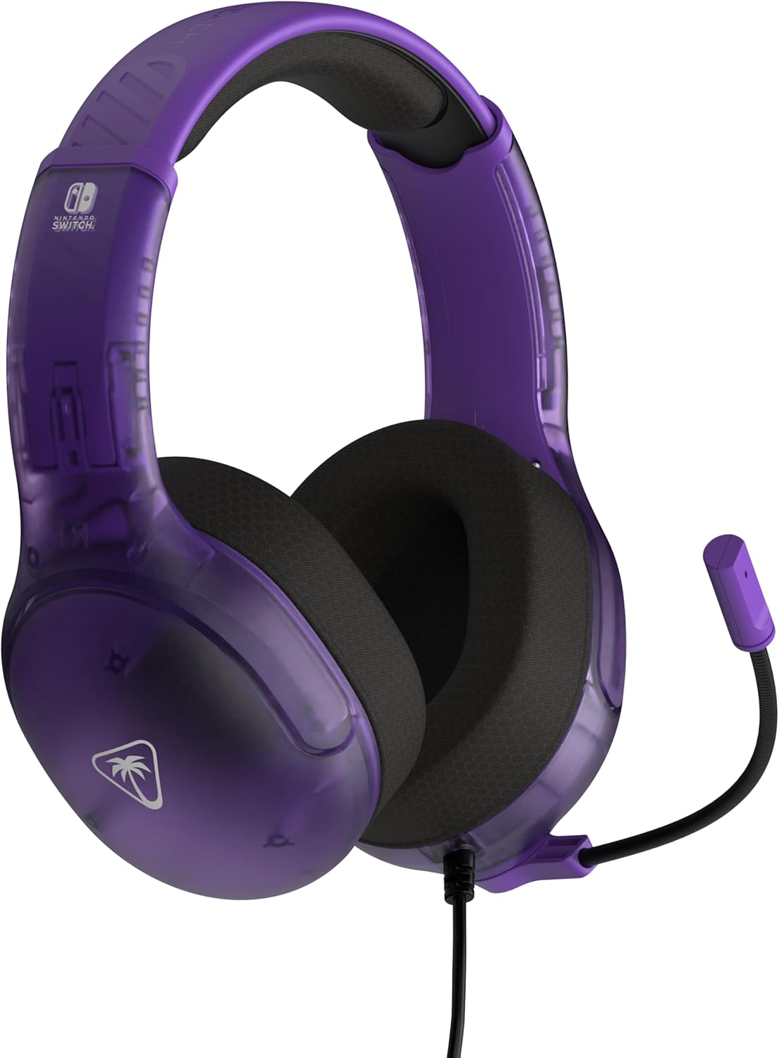 Turtle Beach Cuffie da gioco cablate Airlite Fit Fantasma viola con licenza ufficiale per tutti i Nintendo Switch - Microfono flip-and-mute, padiglioni auricolari dal comfort superiore