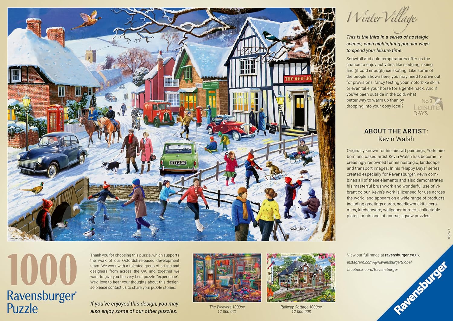 Ravensburger Leisure Days No.3 The Winter Village 1000 Piece Jigsaw Puzzles for Adults and Kids Age 12 Years Up