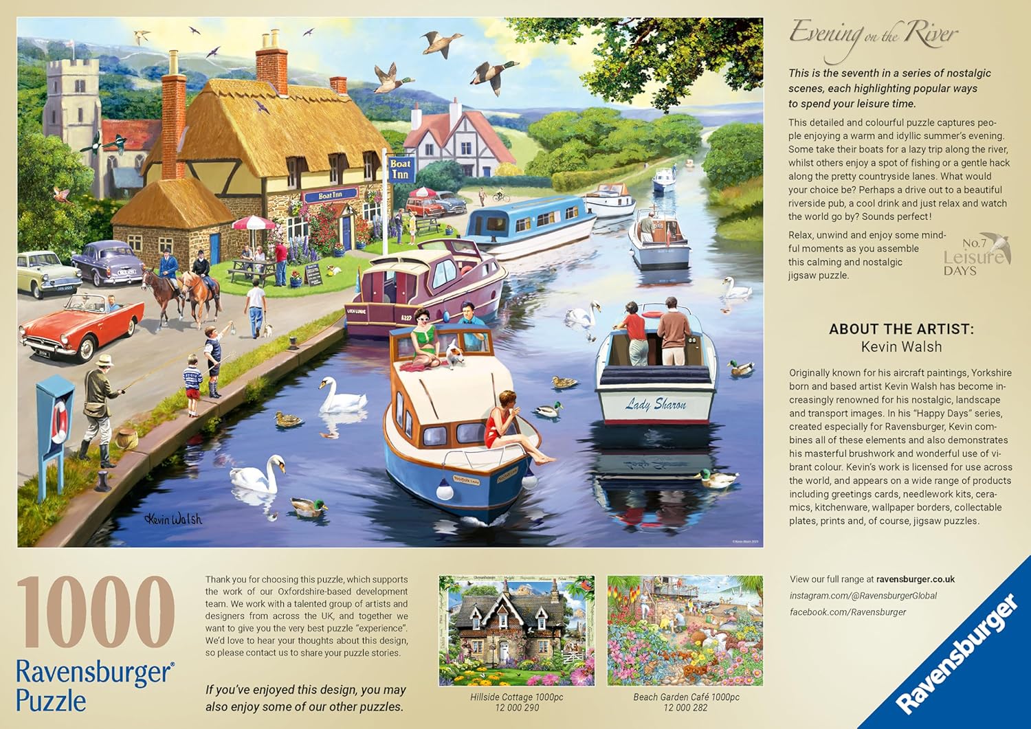 Ravensburger Leisure Days No.7 Evening on the River 1000 Piece Jigsaw Puzzles for Adults and Kids Age 12 Years Up
