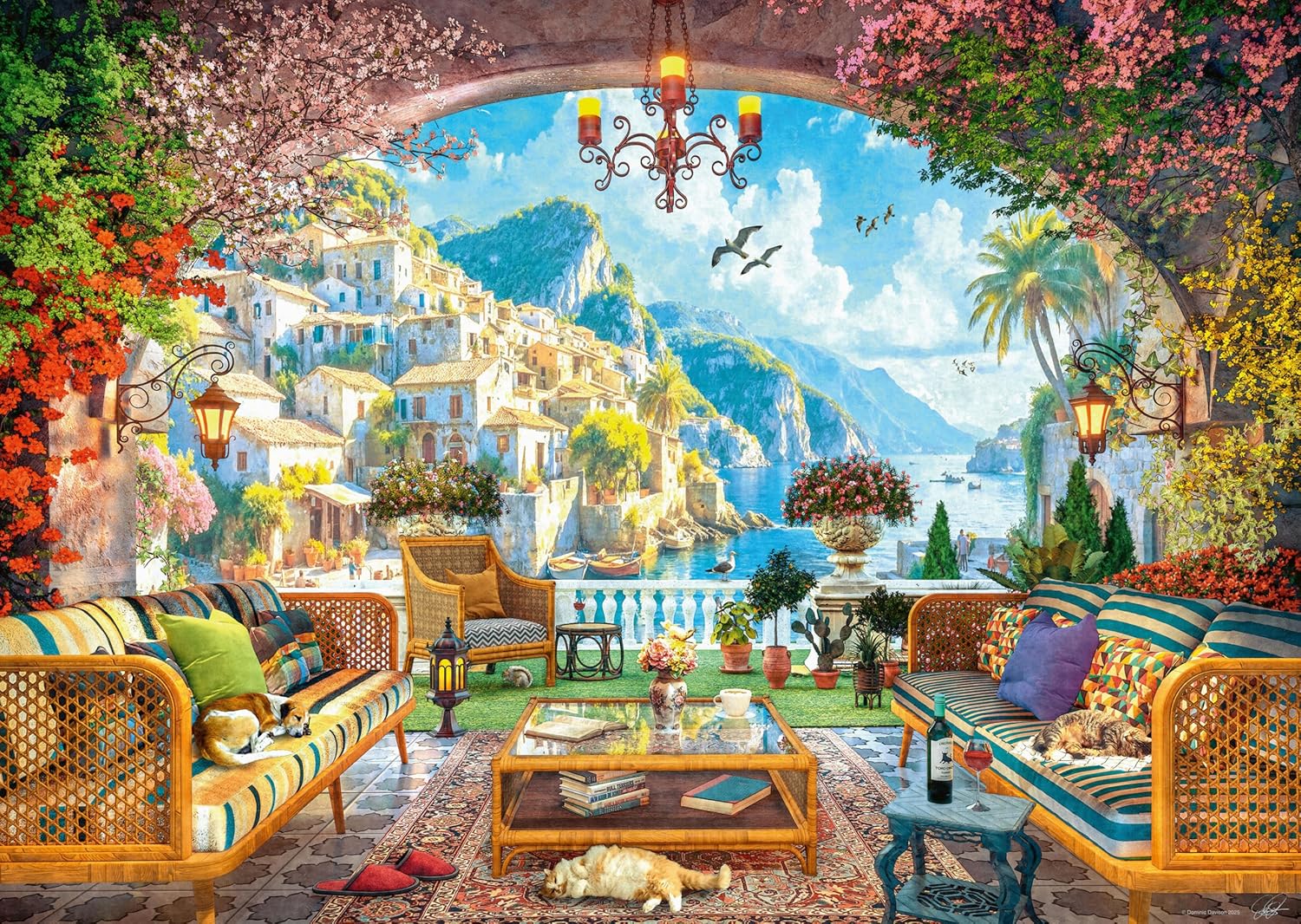 Ravensburger Mediterranean Terrace View 1000 piece Jigsaw Puzzle for Adults and Kids Age 12 and Up
