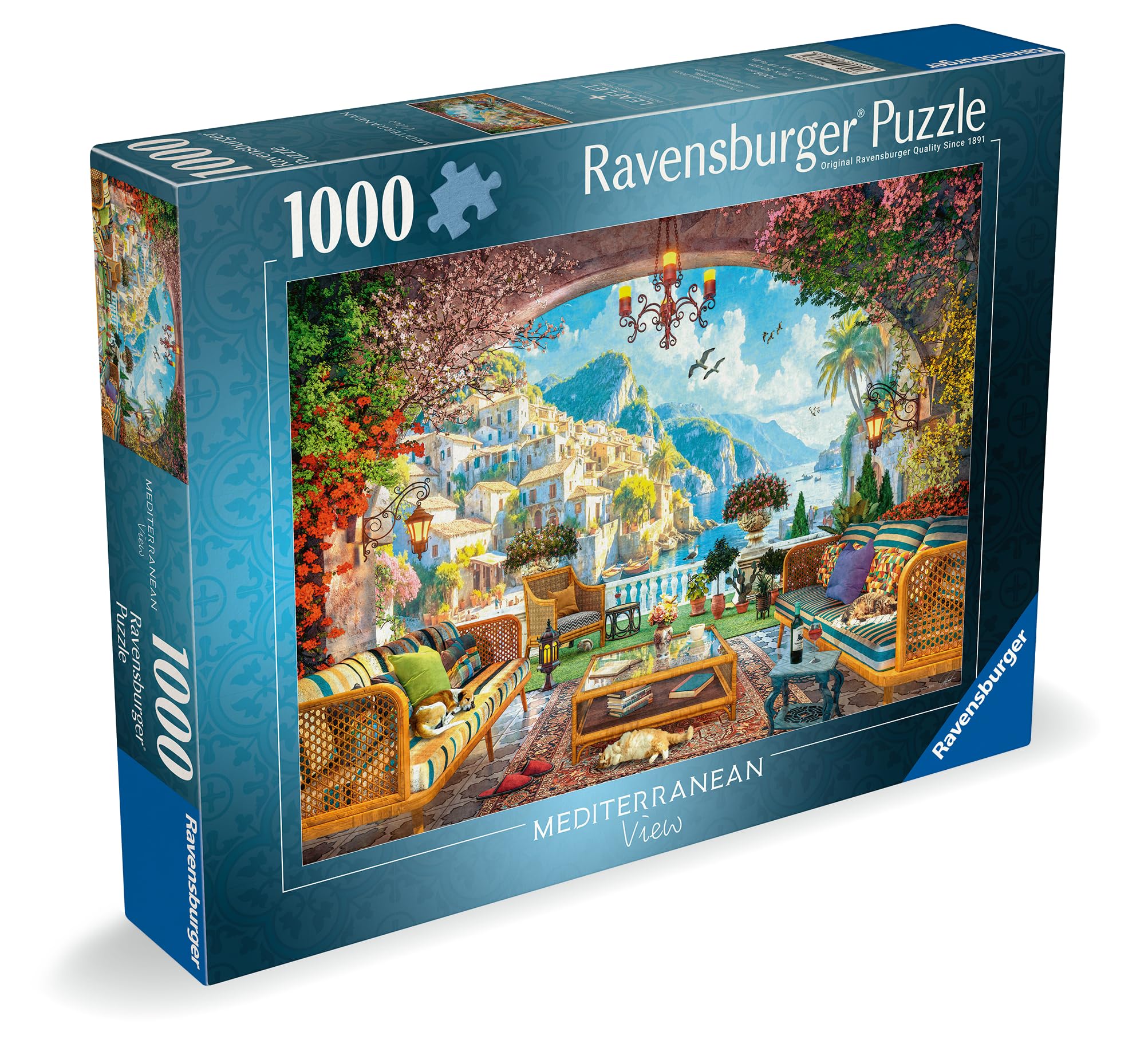Ravensburger Mediterranean Terrace View 1000 piece Jigsaw Puzzle for Adults and Kids Age 12 and Up