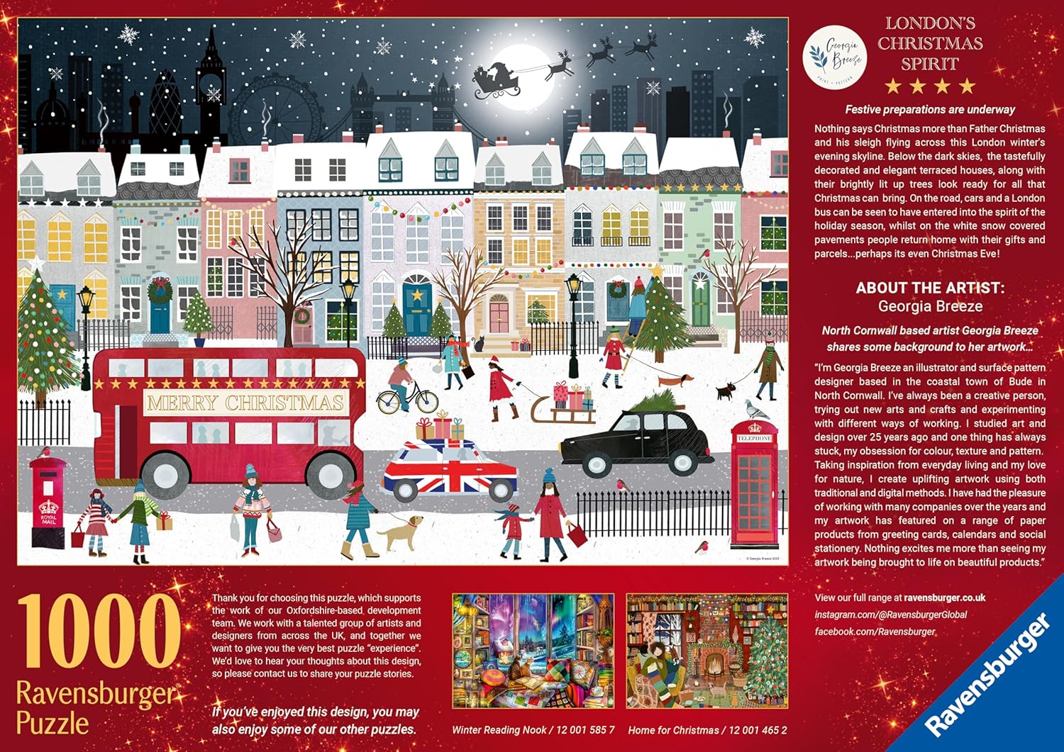 Ravensburger London’s Christmas Spirit 1000 piece Jigsaw Puzzle for Adults and Kids Age 12 and Up