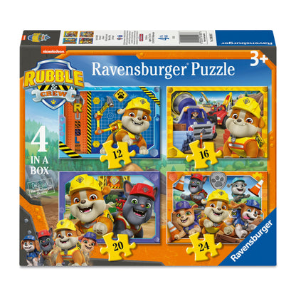 Ravensburger Rubble & Crew 4 in a Box (12, 16, 20, 24 piece) Jigsaw Puzzles - Hard at work for Kids Age 3 Years Up 1+ Players Gifts for Children