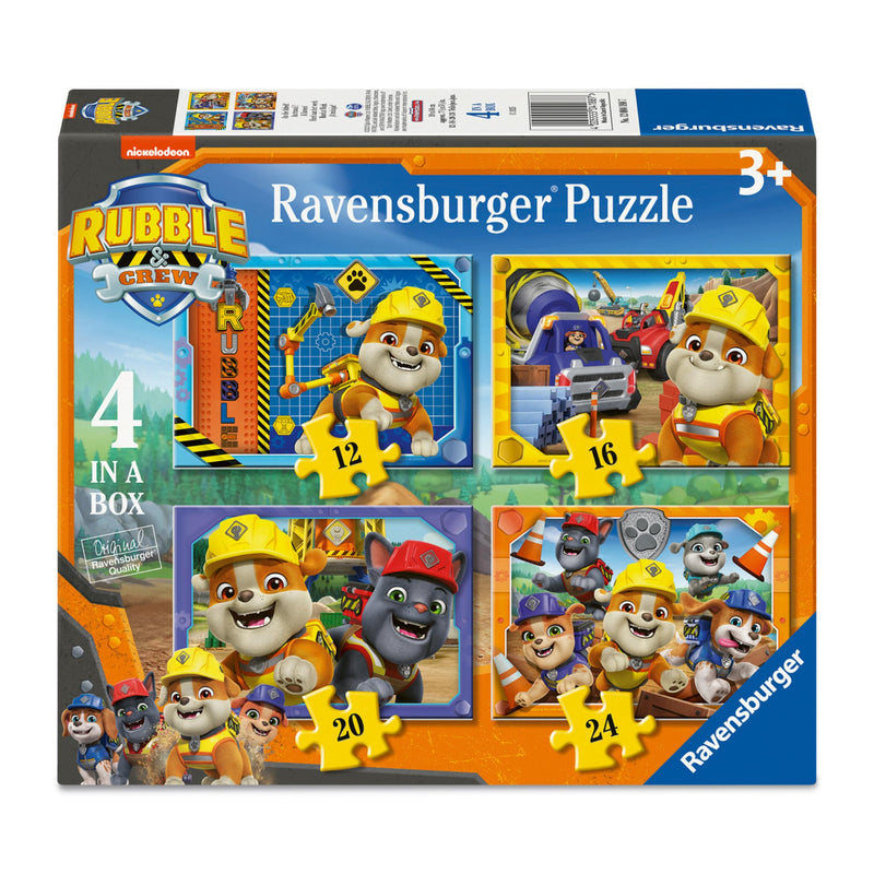 Ravensburger Rubble & Crew 4 in a Box (12, 16, 20, 24 piece) Jigsaw Puzzles - Hard at work for Kids Age 3 Years Up 1+ Players Gifts for Children