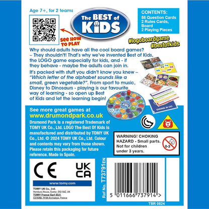 Drumond Park LOGO Best of Kids Mini Board Game - Trivia Game with Kid Friendly Quiz Cards - Fun Family Games for Children and Parents - Kids Party Games to Play in 2 Teams - for Ages 7+
