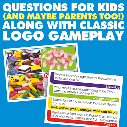 Drumond Park LOGO Best of Kids Mini Board Game - Trivia Game with Kid Friendly Quiz Cards - Fun Family Games for Children and Parents - Kids Party Games to Play in 2 Teams - for Ages 7+