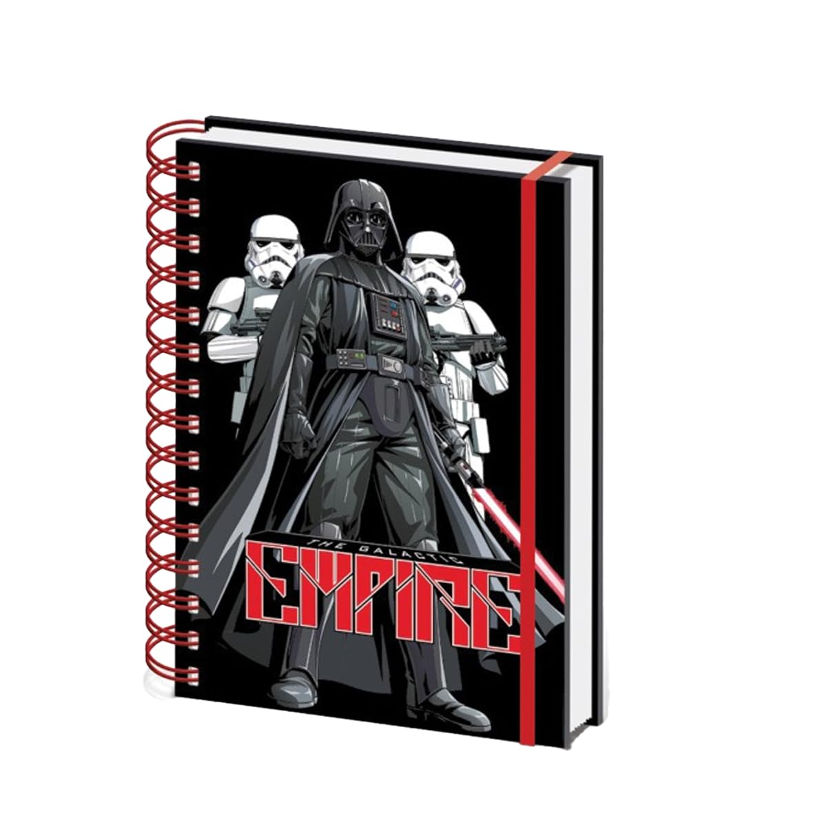 Star Wars Dark Side Notizbuch, A5, Spiralbindung, 21 x 15,5 x 1,8 cm, Schwarz/Rot/Weiß