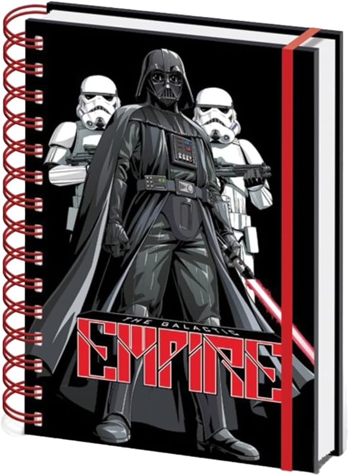 Star Wars Dark Side Notizbuch, A5, Spiralbindung, 21 x 15,5 x 1,8 cm, Schwarz/Rot/Weiß