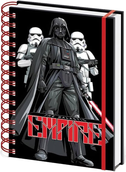 Star Wars Dark Side Notizbuch, A5, Spiralbindung, 21 x 15,5 x 1,8 cm, Schwarz/Rot/Weiß