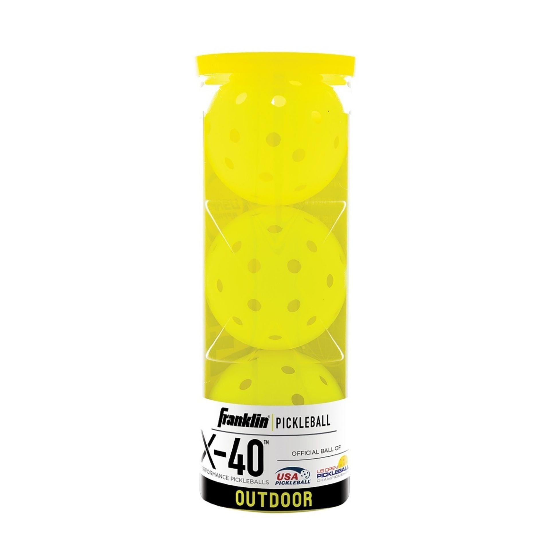 Franklin Outdoor X-40 Pickleball Pack of 3 Optic Yellow Pack of 3 Optic Yellow
