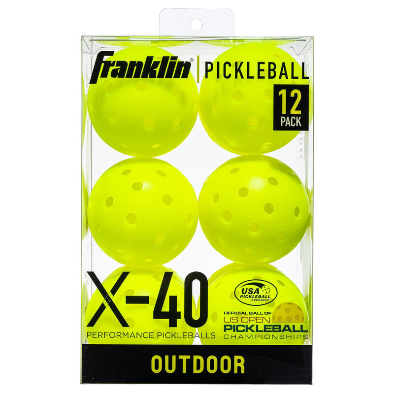 Franklin Outdoor X-40 Pickleball -Vellum Pack of 6 Optic Yellow Pack of 6 Optic Yellow