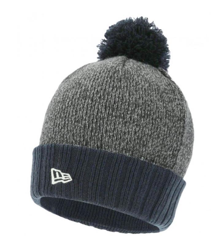 New Era Knitted Bobble Hat (Grey/Navy)