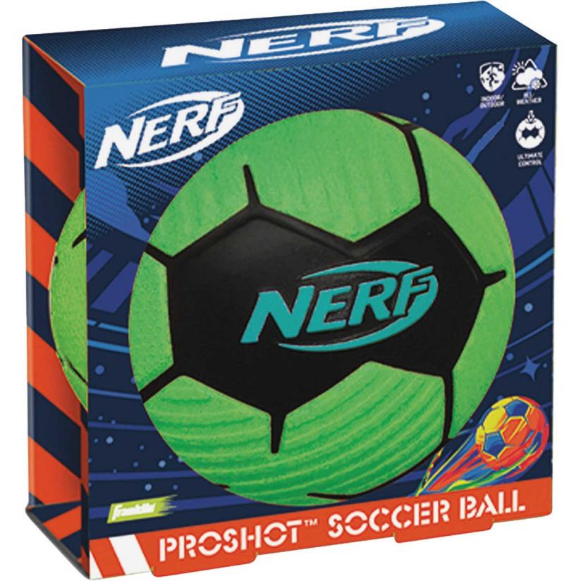 Nerf Proshot Foam Soccer Ball 7" Green/Black 7" Green/Black