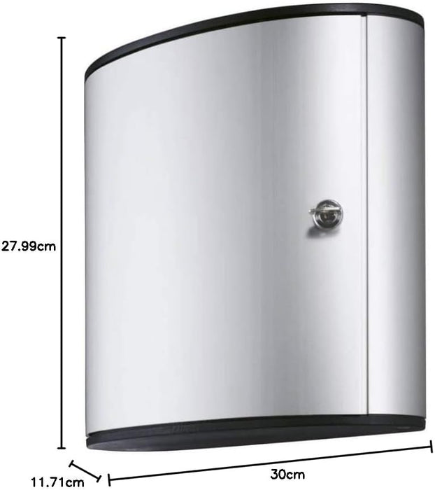 Durable Key Safe Box 36 - Wall Mounted Lockable Key Holder Cabinet for up to 54 Key Clip Keys with secure key lock - Aluminium Keysafe including 6 Key Clip Tags, Silver