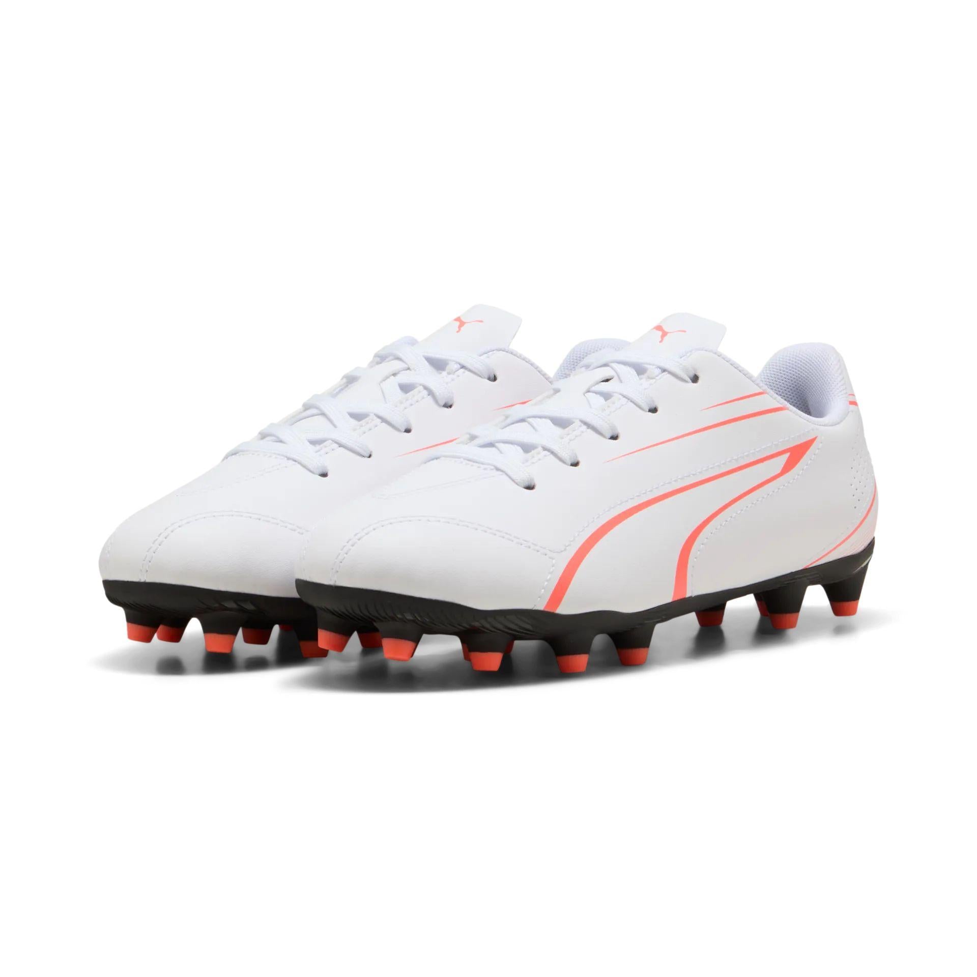 Puma Vitoria FG/AG Junior Football Boots 2 White/Red 2 White/Red