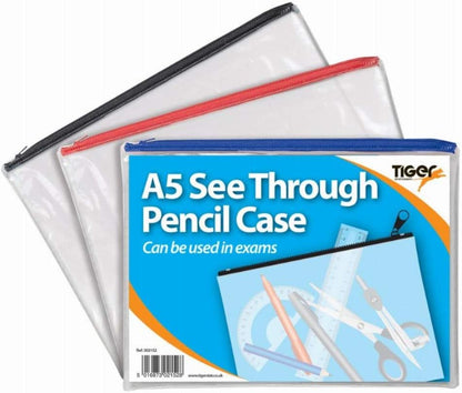 A4 Flat Exam Pencil Case Assorted colour