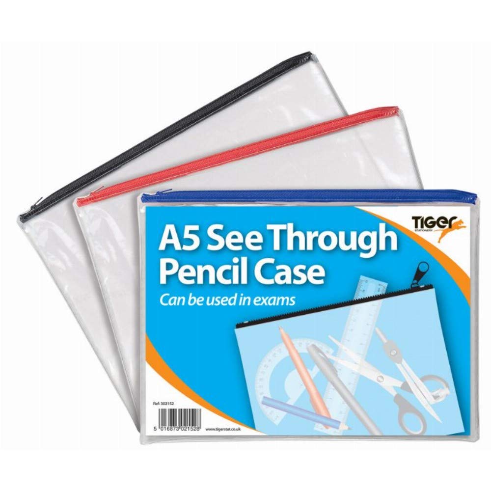 A4 Flat Exam Pencil Case Assorted colour