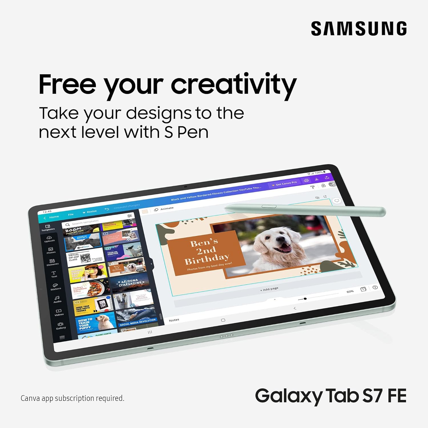 Samsung Galaxy Tab S7 FE Black S Pen EJ-PT730