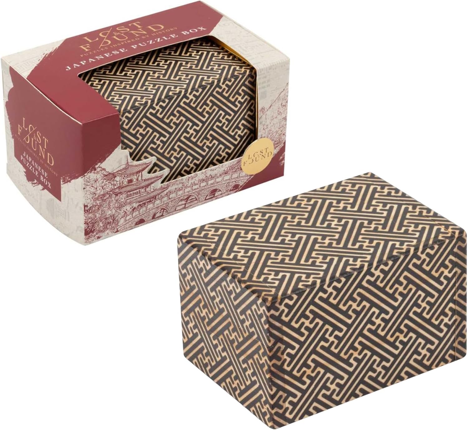 Professor Puzzle Japanese Puzzle Box | Traditional Wooden Secret Box Brainteaser | Unlock Hidden Compartments | Mechanical Puzzle for Adults & Teens | Gift for Puzzle Lovers & Collectors